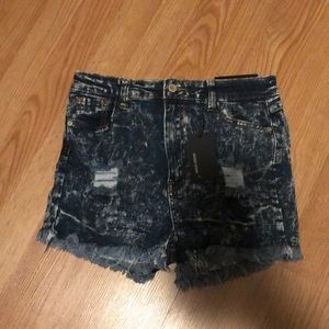 High waisted jean shorts